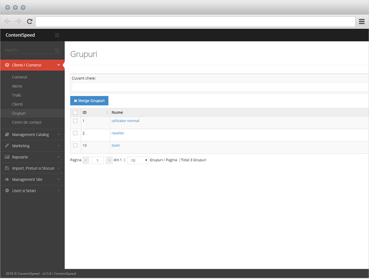 Grupuri diferite de clienti