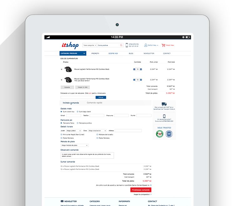 Alegere automata a celui mai ieftin curier
