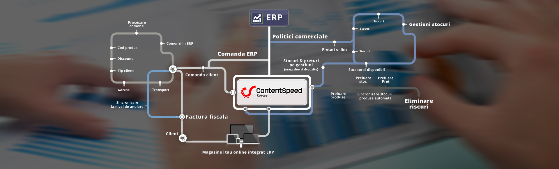 Diagrama fluxurilor de business pentru integrarea ERP cu magazinul online